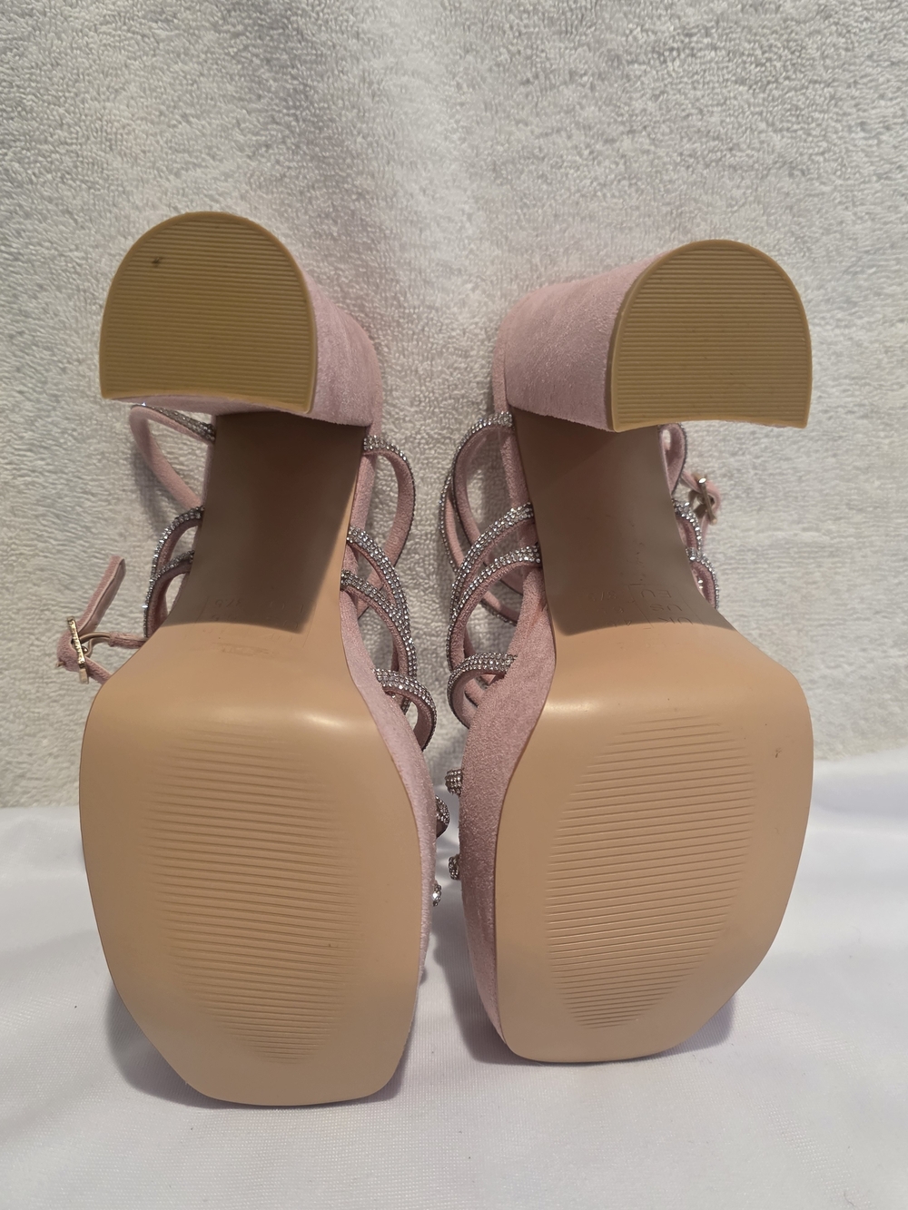 London Rag Pink Strappy Platform Block Heel Sandal - Picture 5 of 10